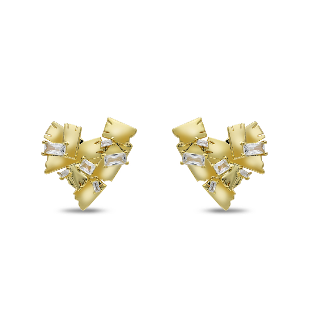 Abstract Golden Heart Studs