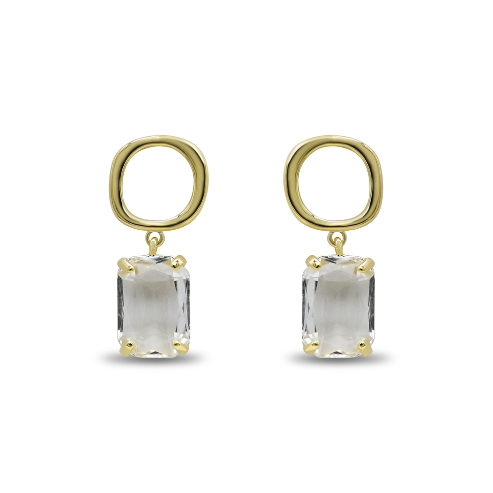 Square Crystal Drop Earrings