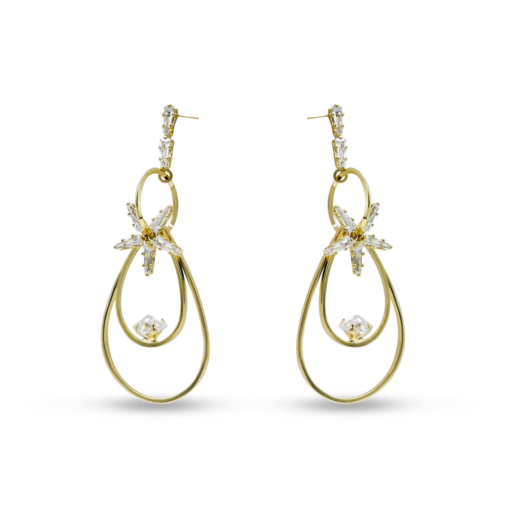 Crystal Star Teardrop Earrings