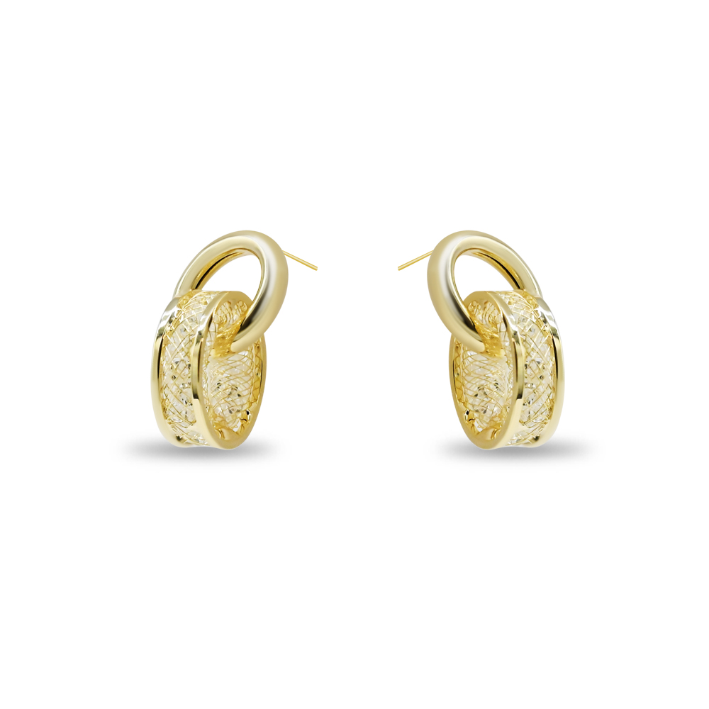 Interlocking Mesh Hoop Earrings