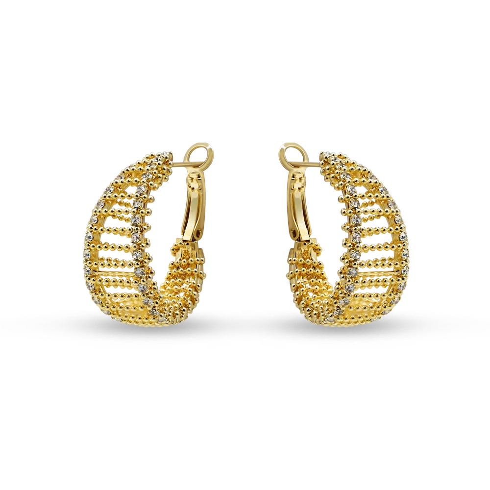 Filigree Pattern Hoop Earrings