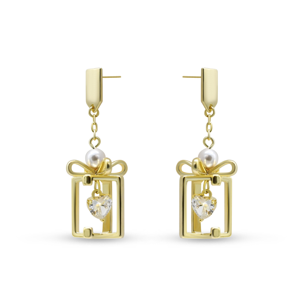 Gift Box Heart Earrings