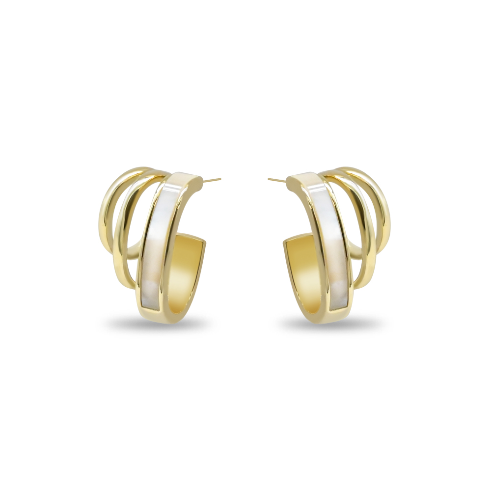 Layered Gold Shell Hoops