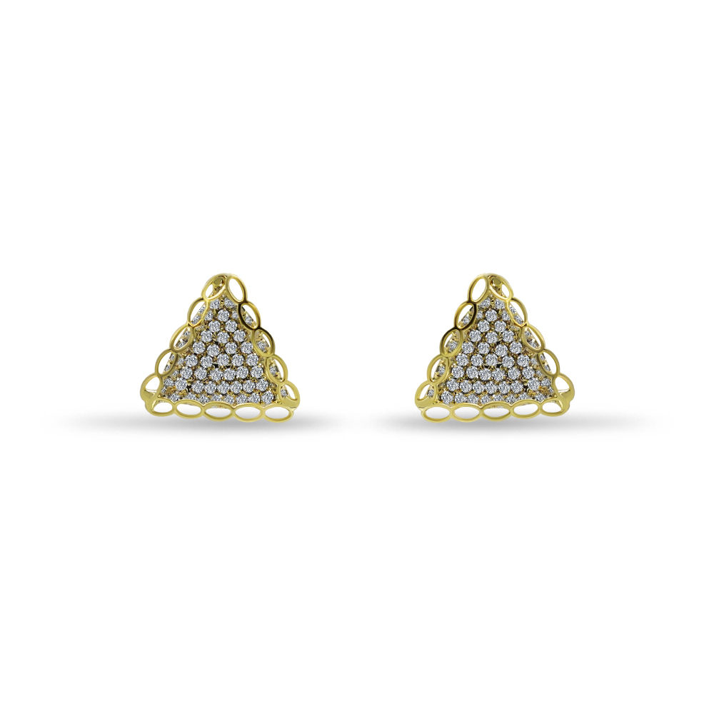 Pave Crystal Triangle Studs