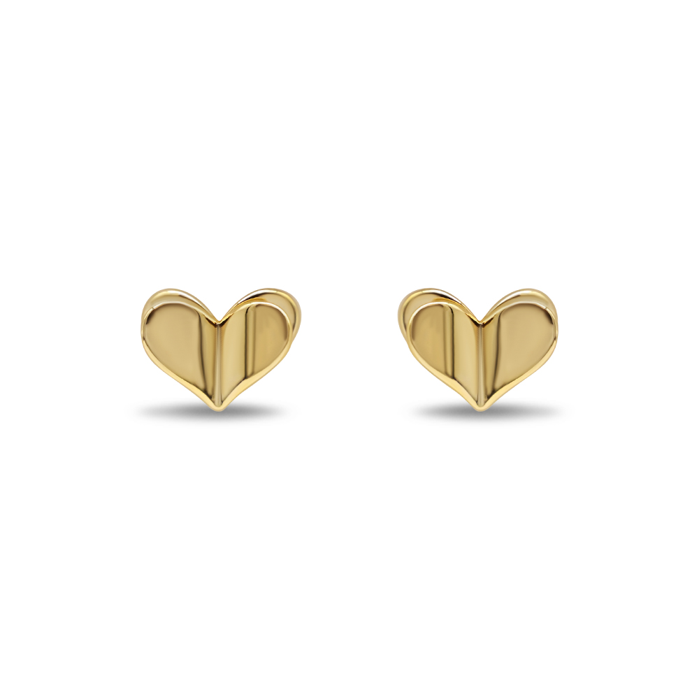 Minimalist Smooth Heart Studs