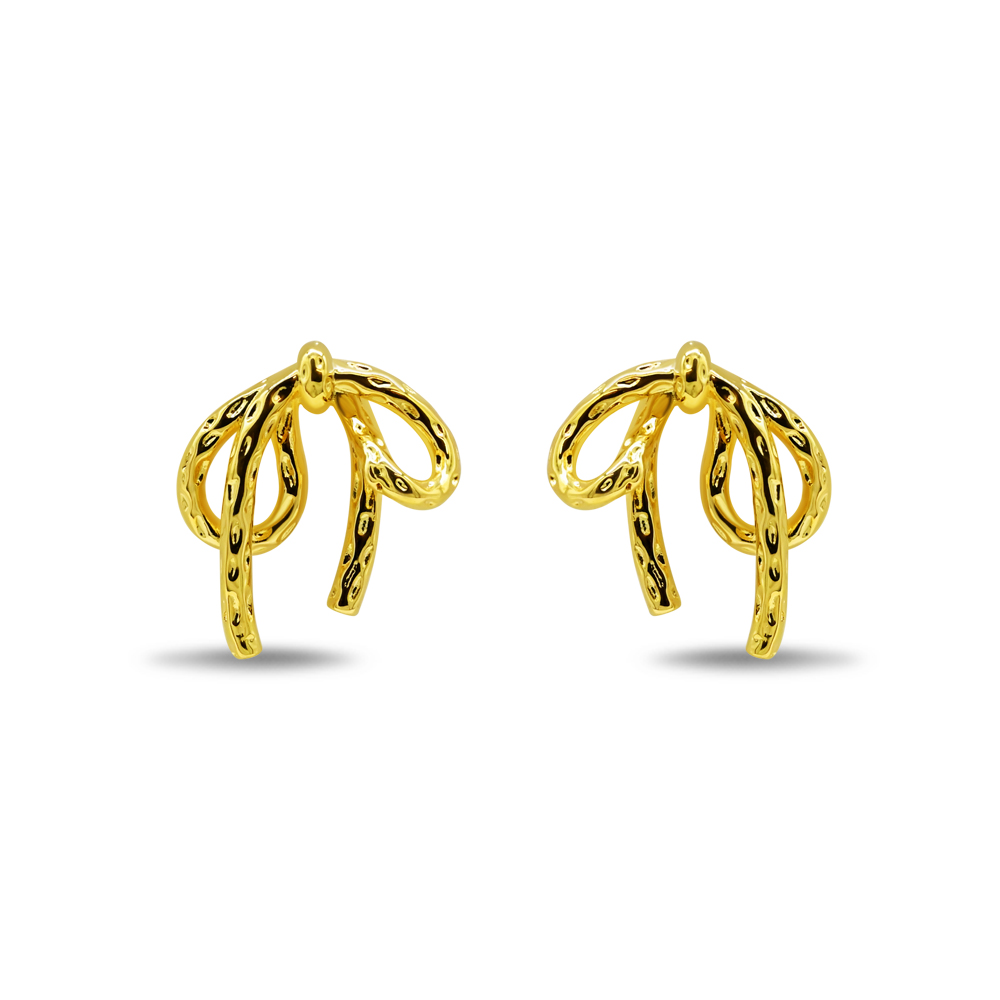 Textured Ribbon Bow Studs