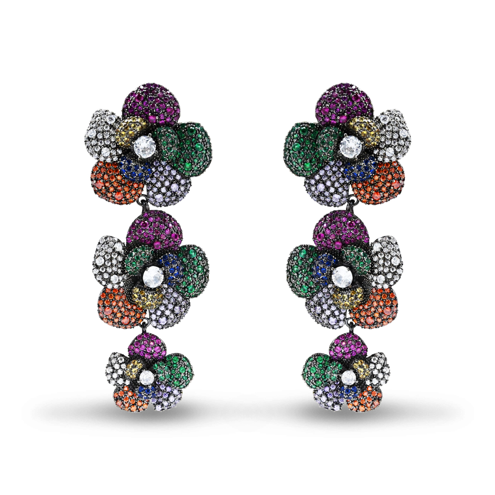 Pave Crystal Blossom Cascades
