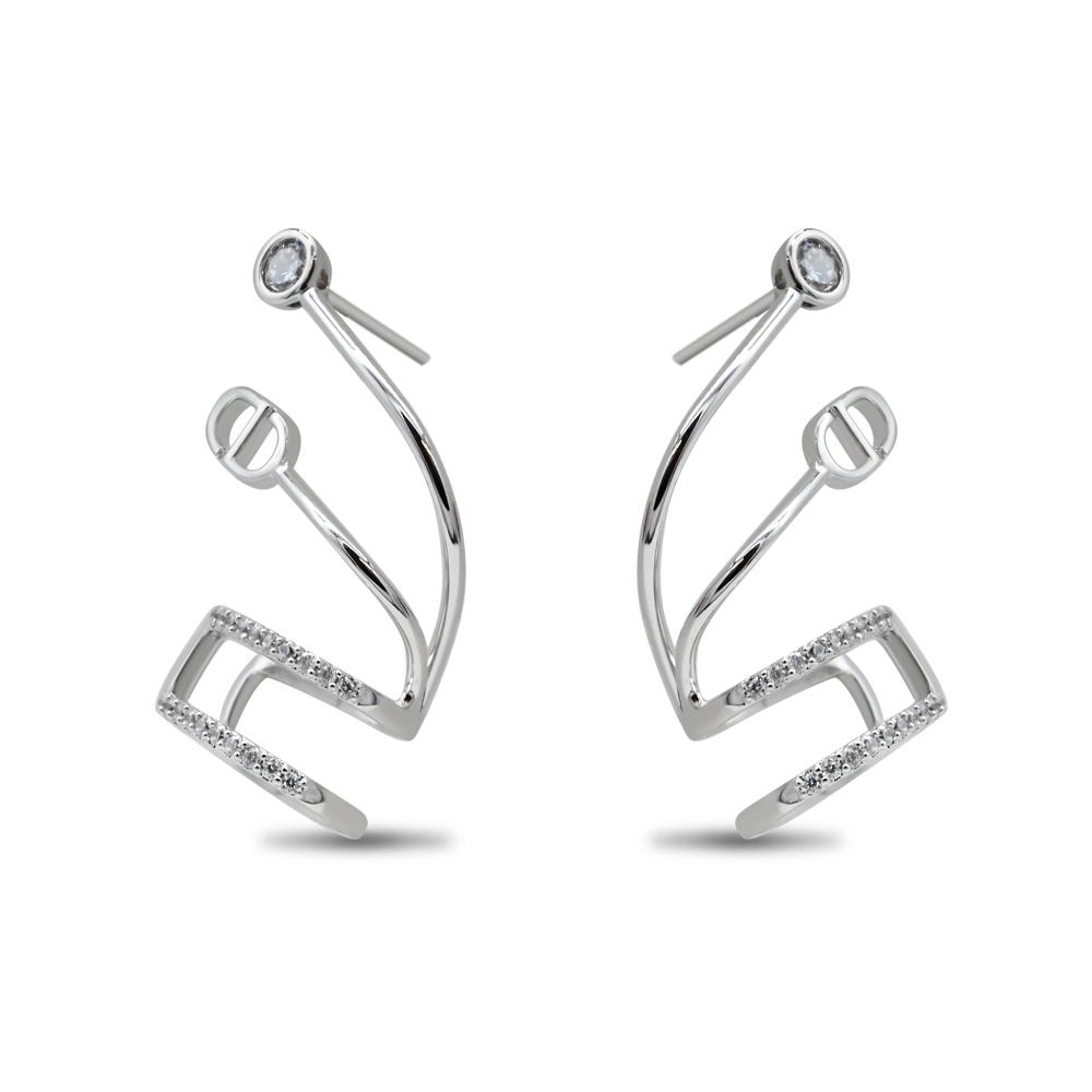 Silver Spiral Ear Cuffs