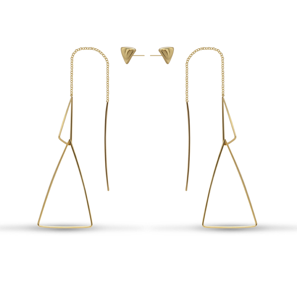 Triangle Chain Threader Earrings