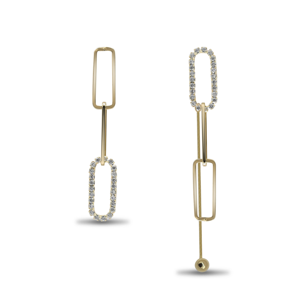 Asymmetrical Link Drop Earrings