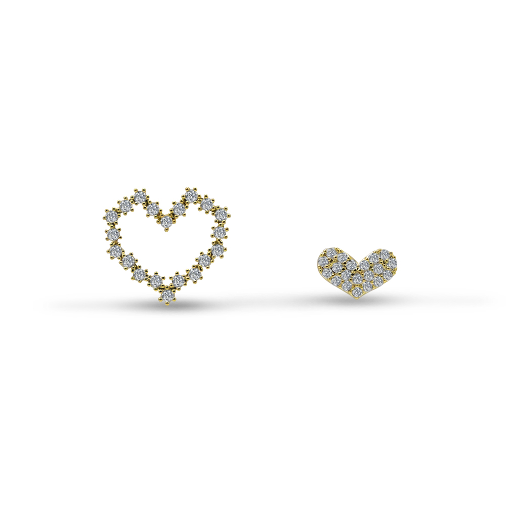Crystal Asymmetric Heart Studs
