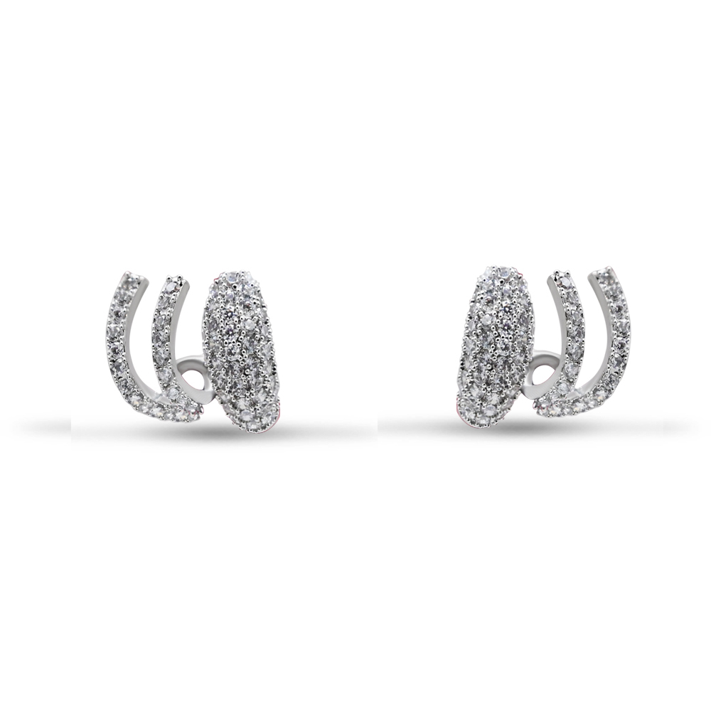 Triple Row Crystal Studs