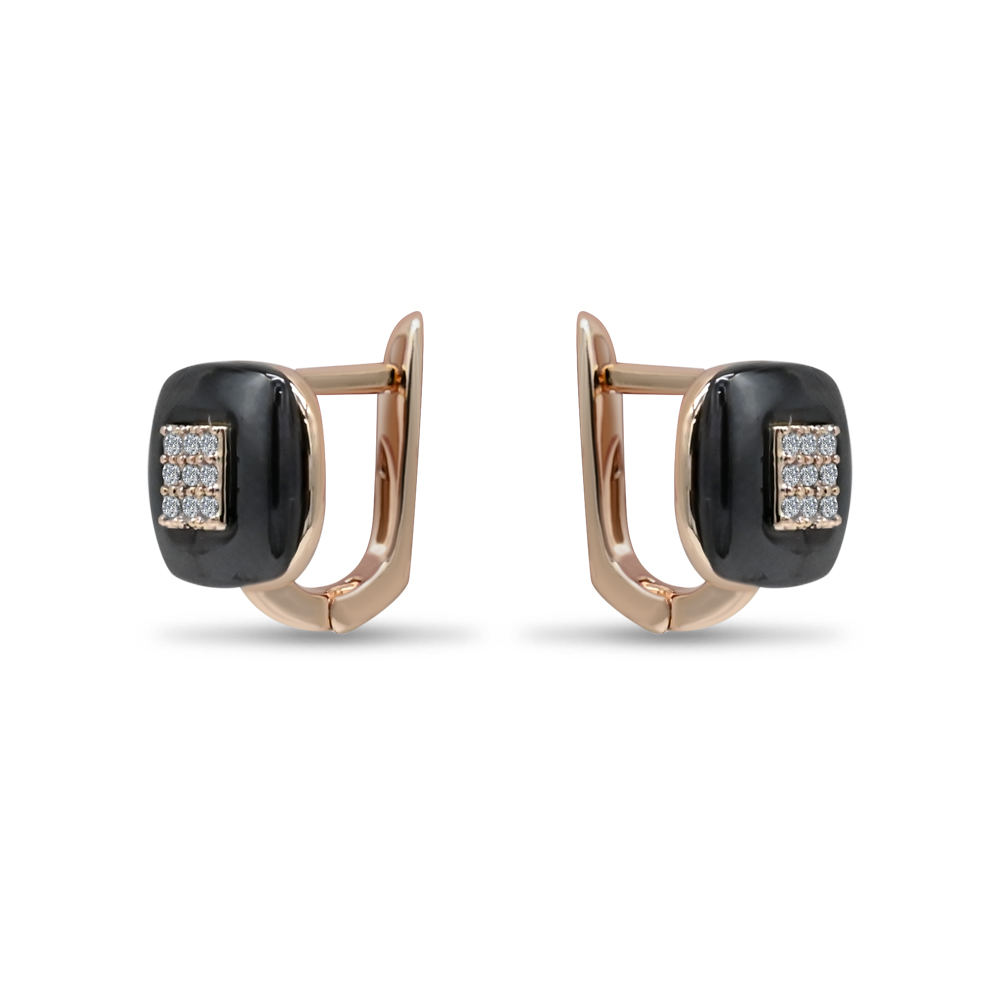 Square Onyx Crystal Studs