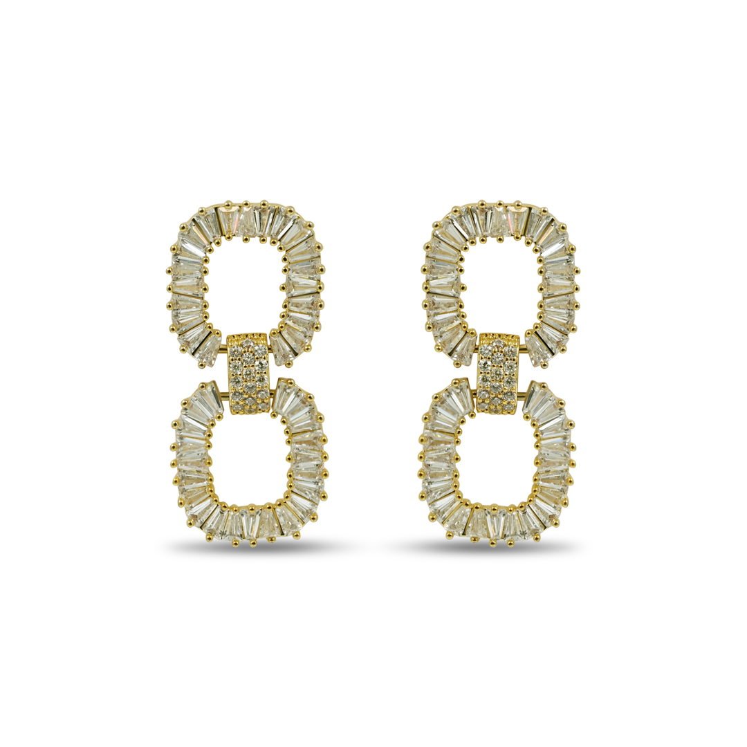 Interlocking Crystal Link Earrings