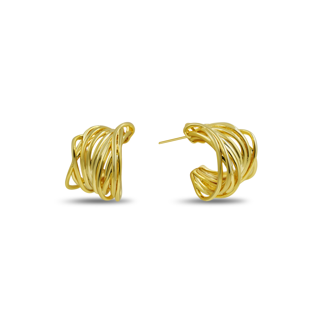 Multi-Strand J-Hoop Earrings
