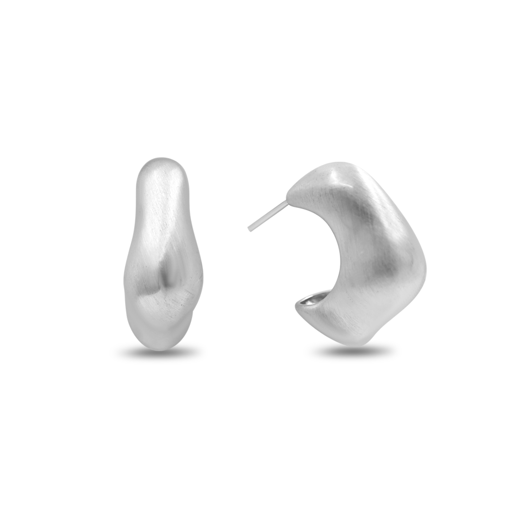 Matte Organic C-Hoop Earrings