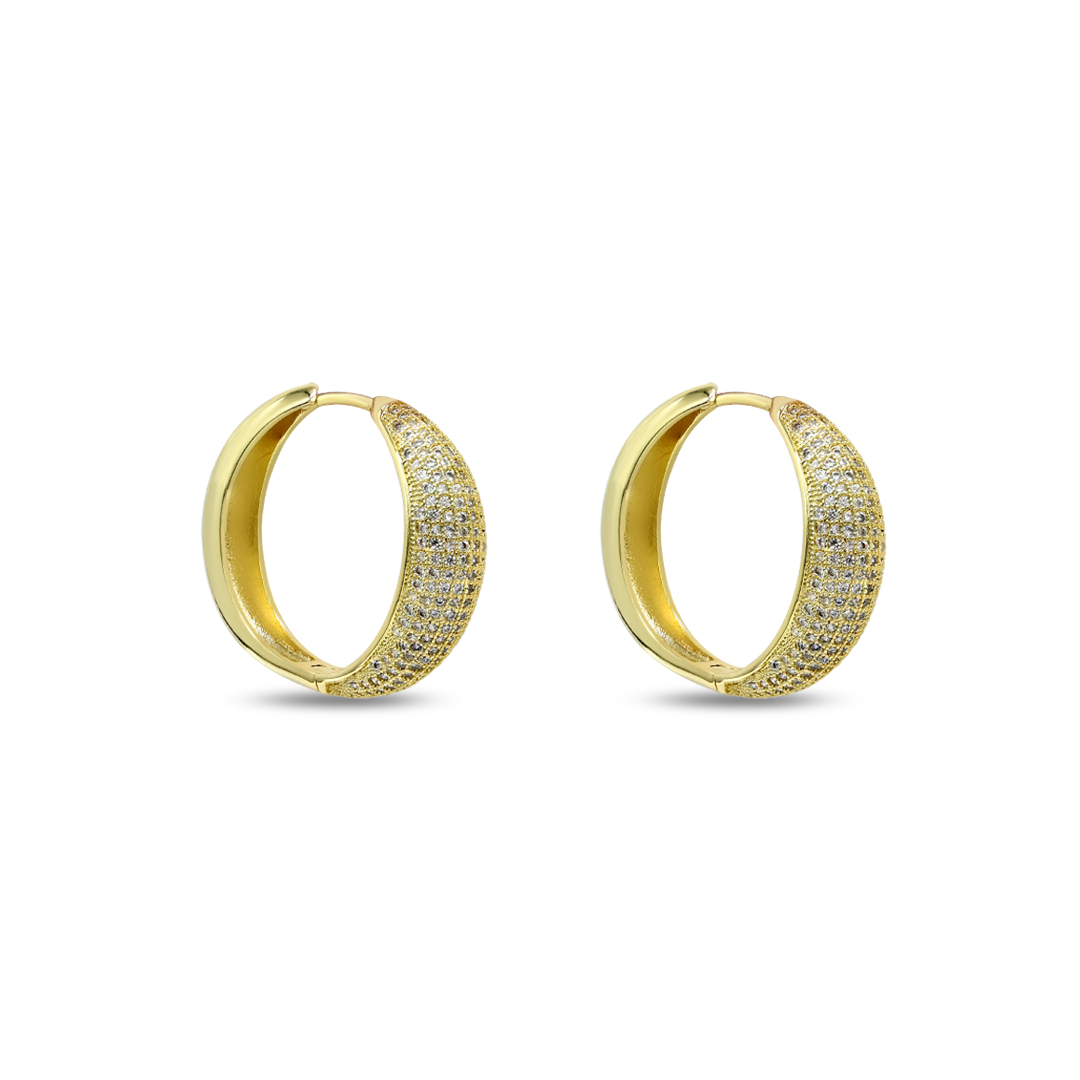 Pave Crystal Hoop Earrings