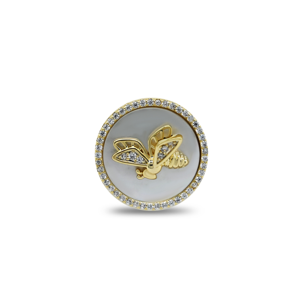 Honey Bee Shell Magnetic Brooch