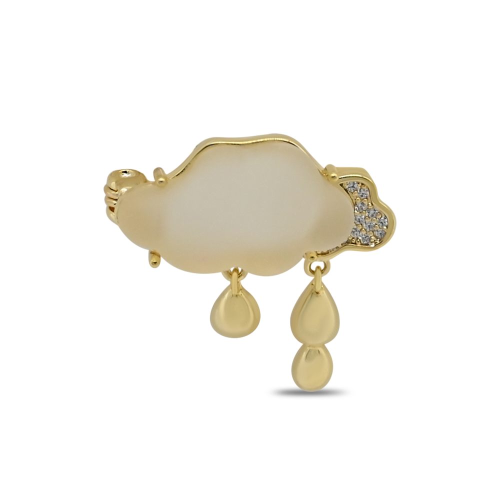 Rain Cloud Shell Brooch Pin