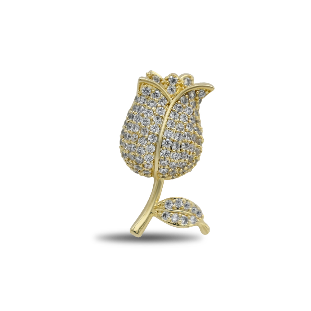 Crystal Tulip Brooch Pin