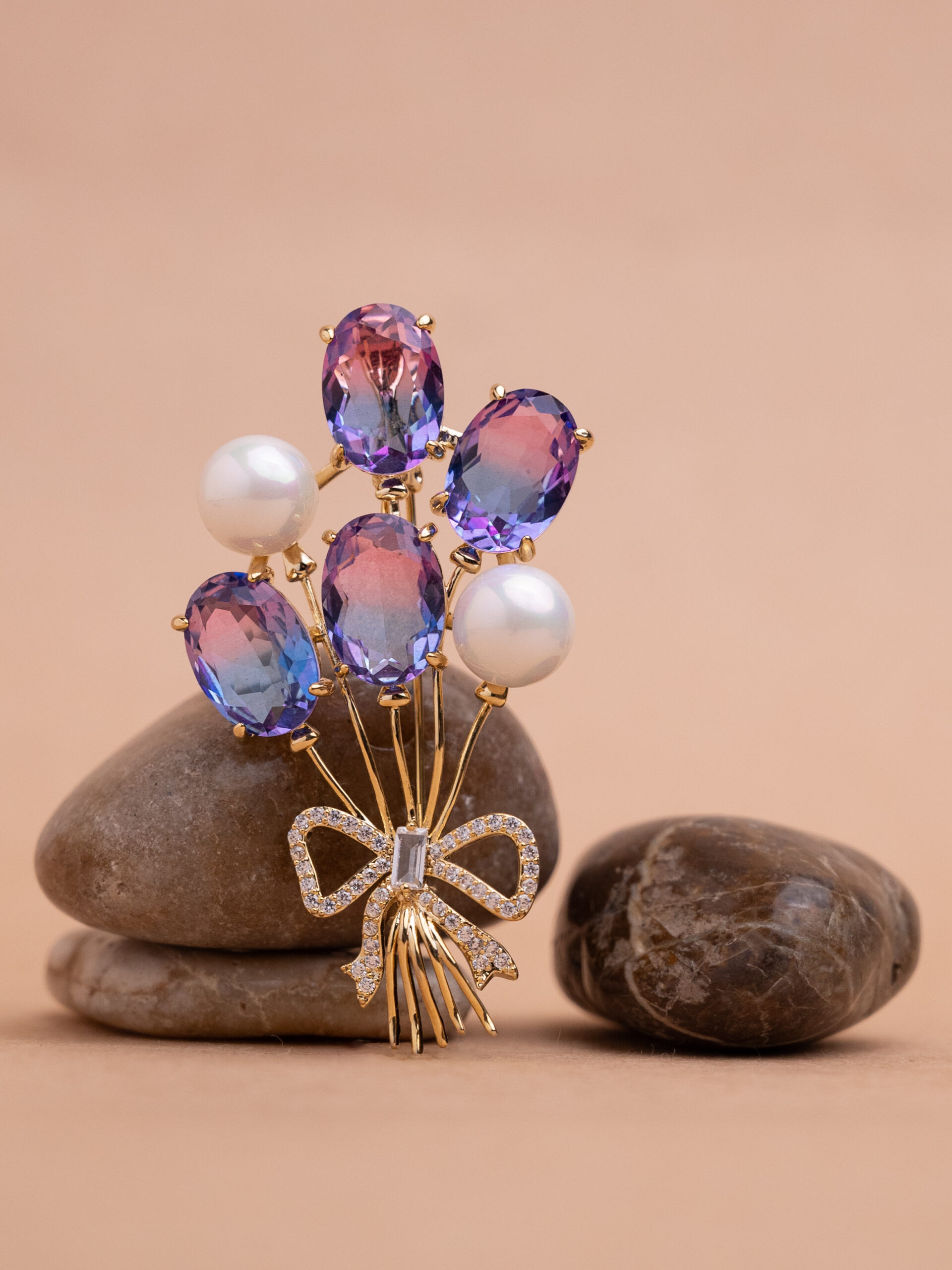 CZ Colored Bow Pearl