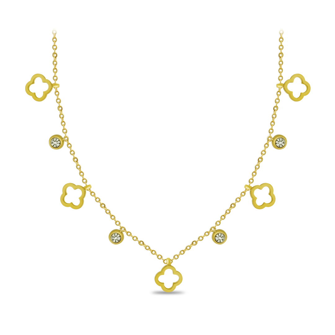 Golden Clover Charm Necklace