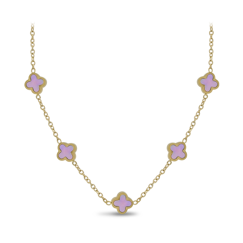 Lilac Clover Station Necklace