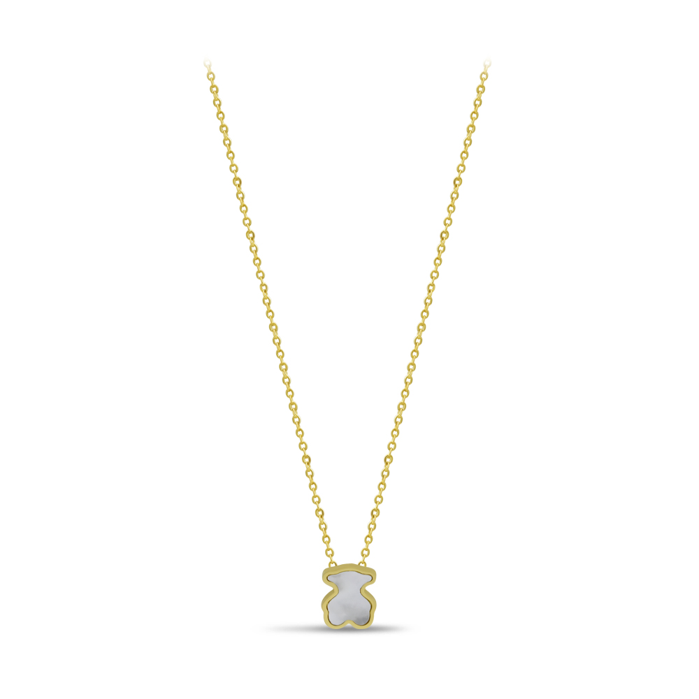 Dainty Pearl Bear Necklace