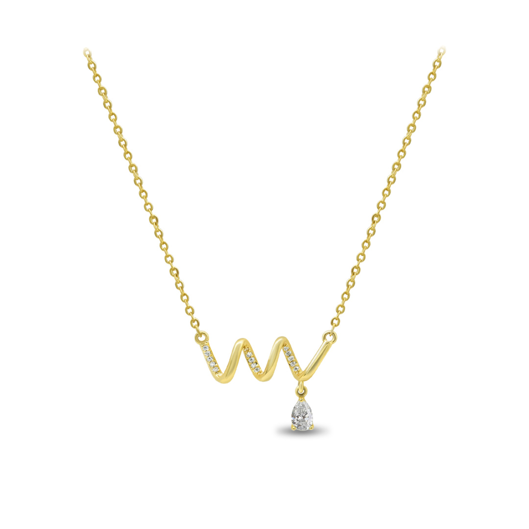 CZ Wave Drop Necklace