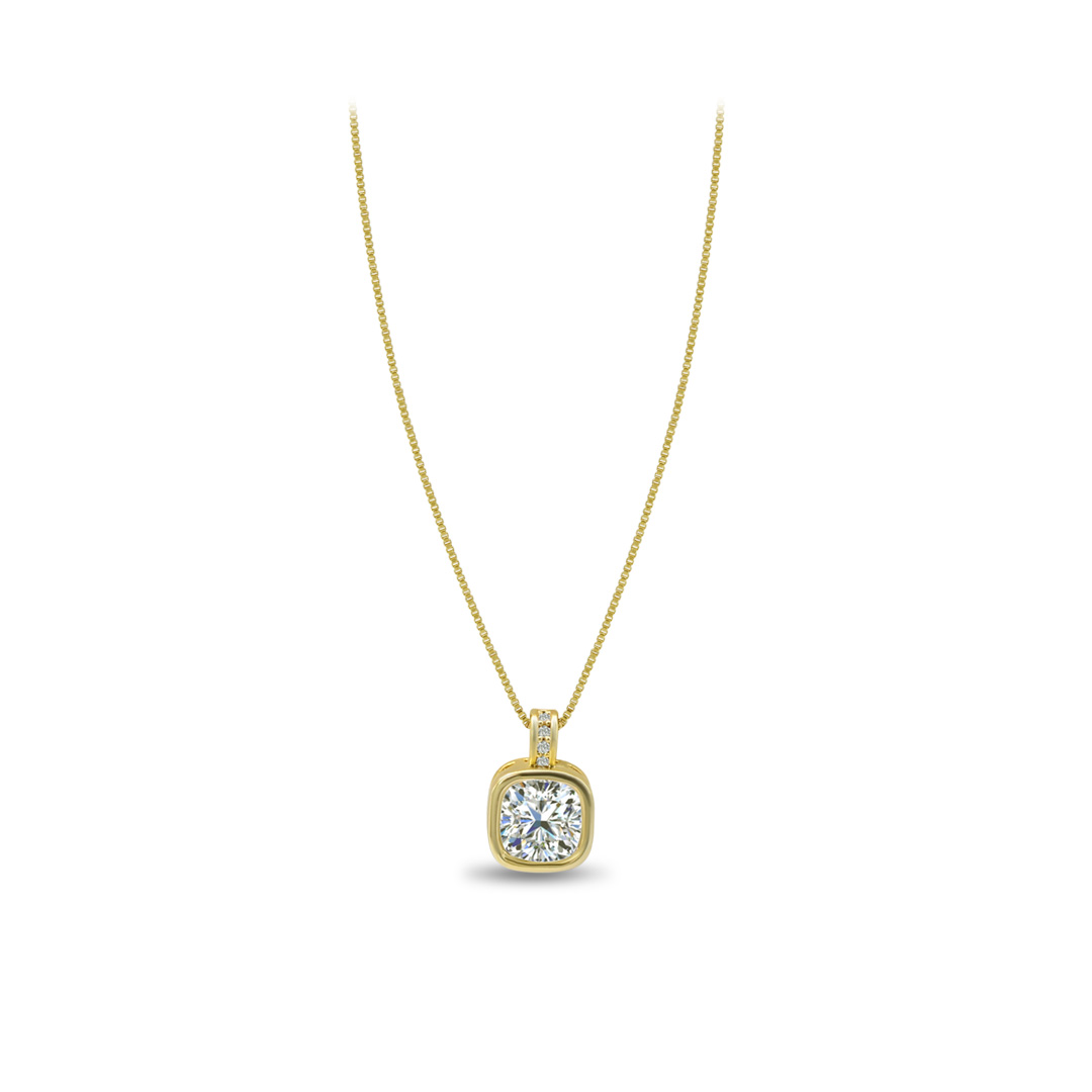 Solitaire Cushion Pendant