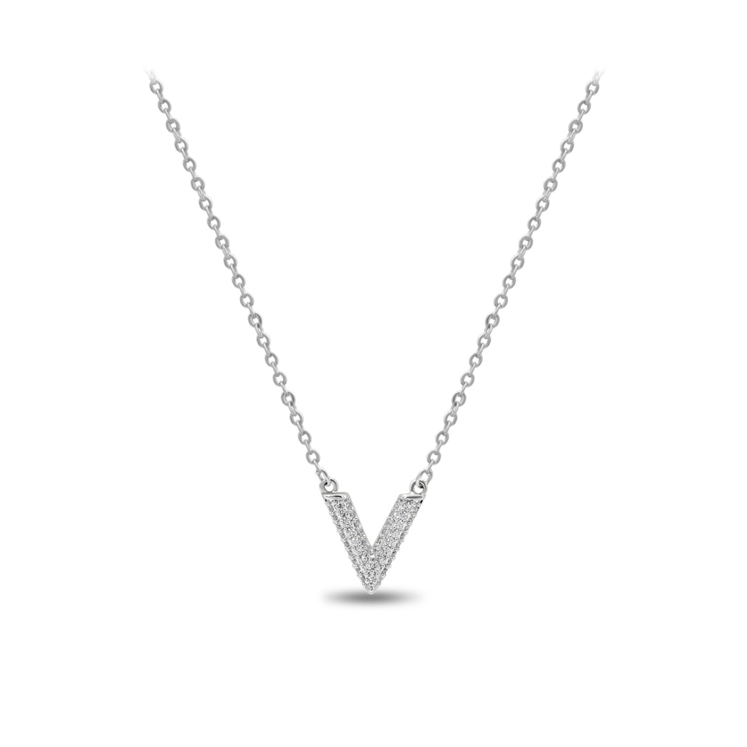 Silver Chevron Sparkle Necklace