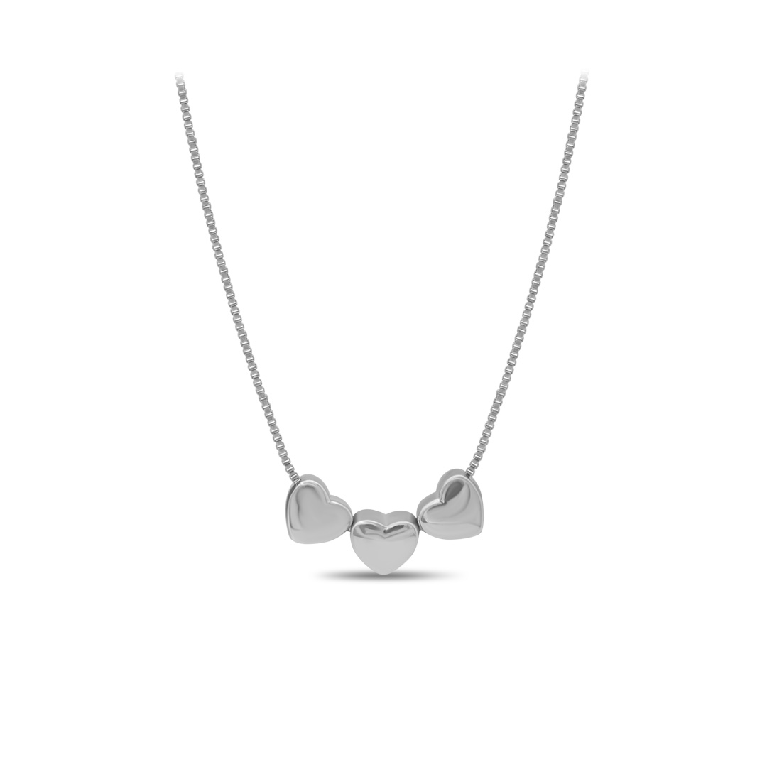 Silver Trio Heart Necklace