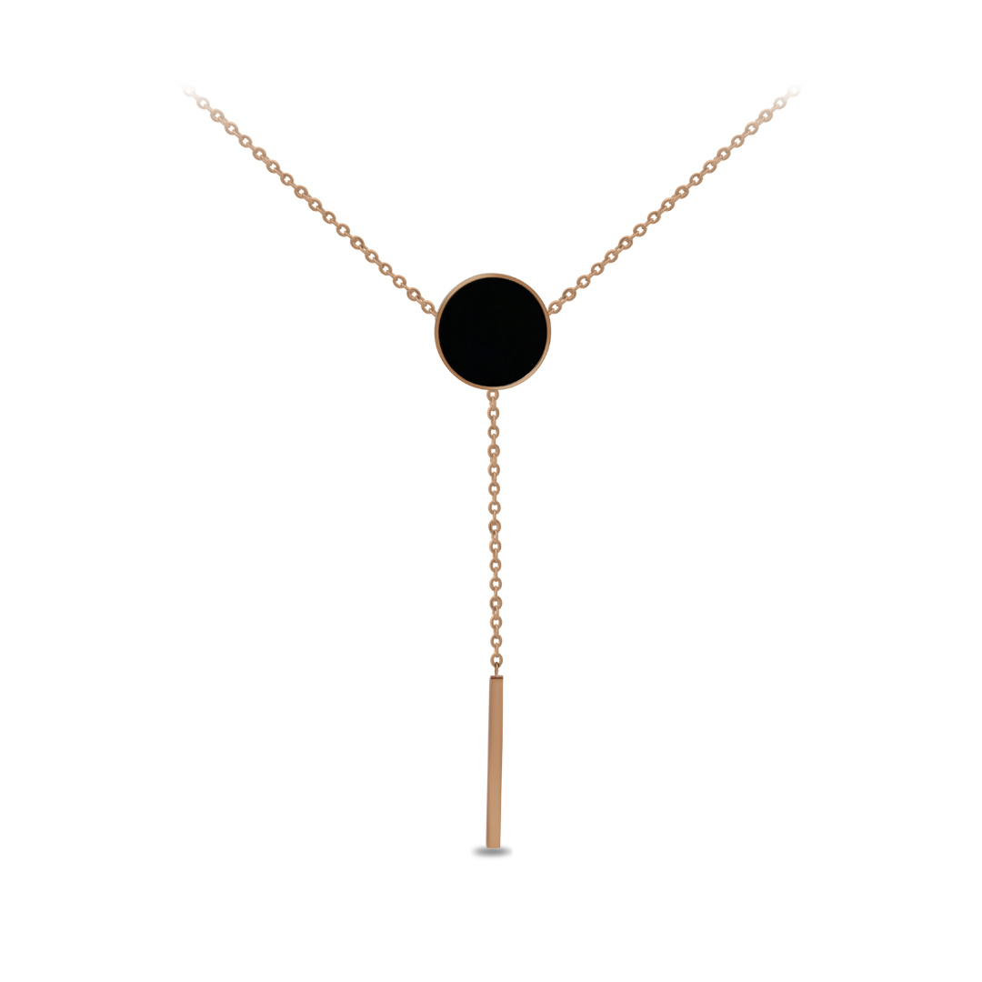 Rose Golden Oval Lariat