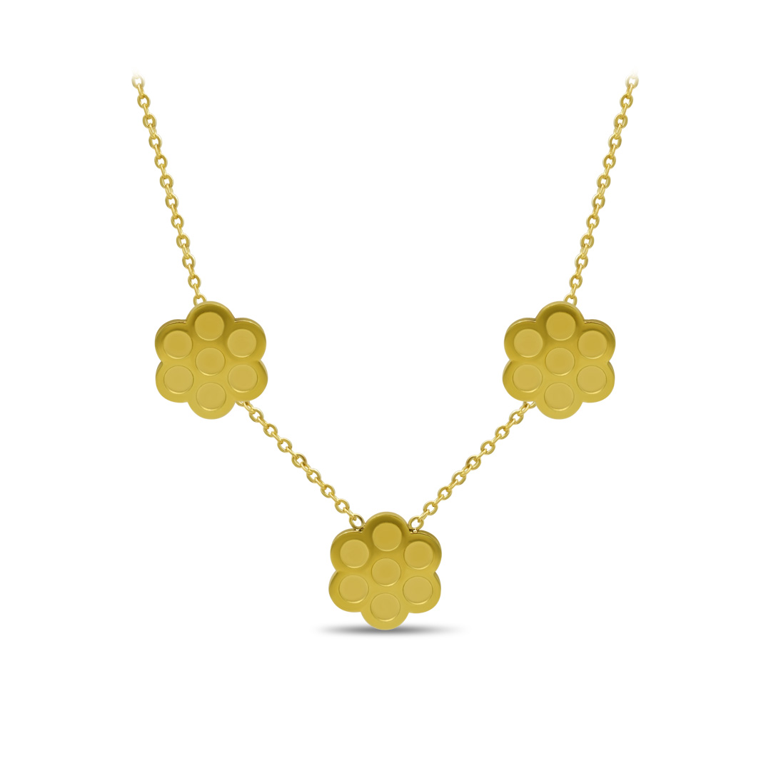 Golden Trio Blossom Necklace