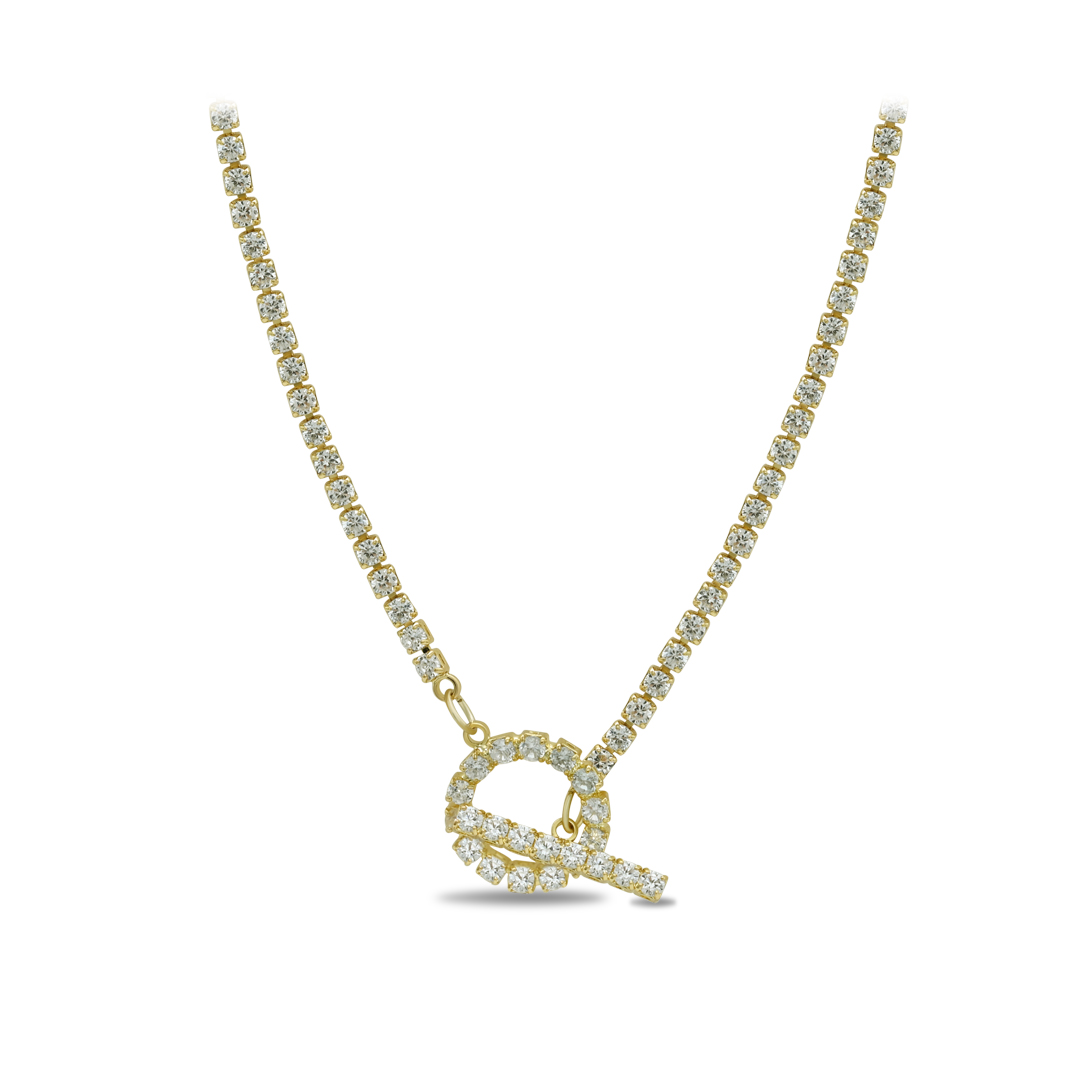 Golden Tennis Toggle Necklace