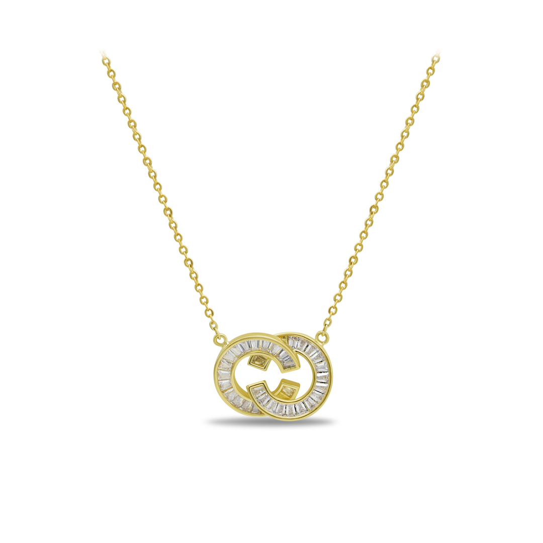 Golden Interlocking Crystal Pendant