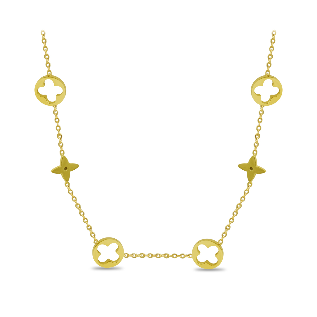 Golden Clover Charm Choker