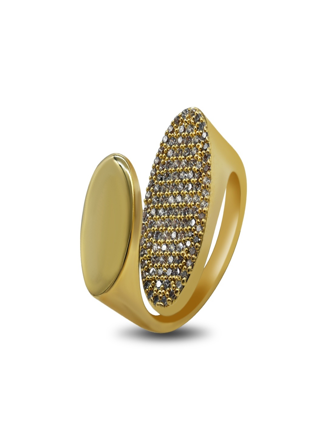 Gold Textured Bypass Ring