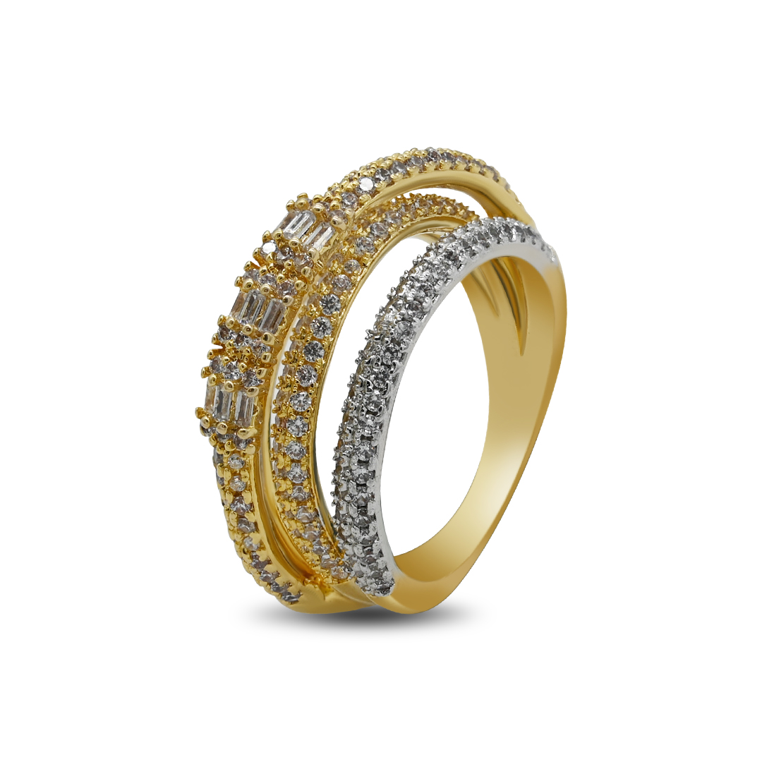 Triple Layer Wave Band Ring