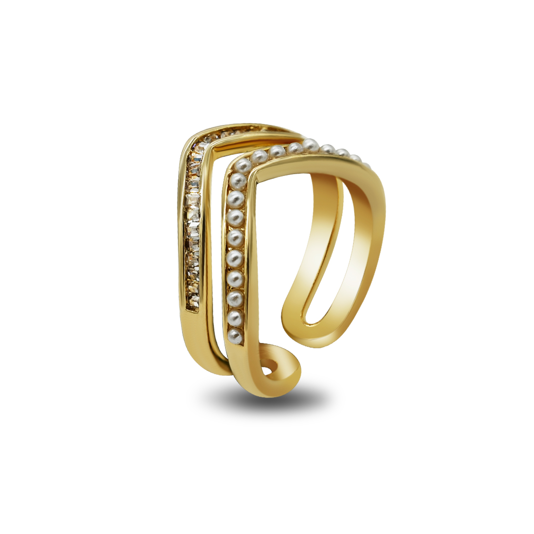 Gold Pearl Accent Cuff