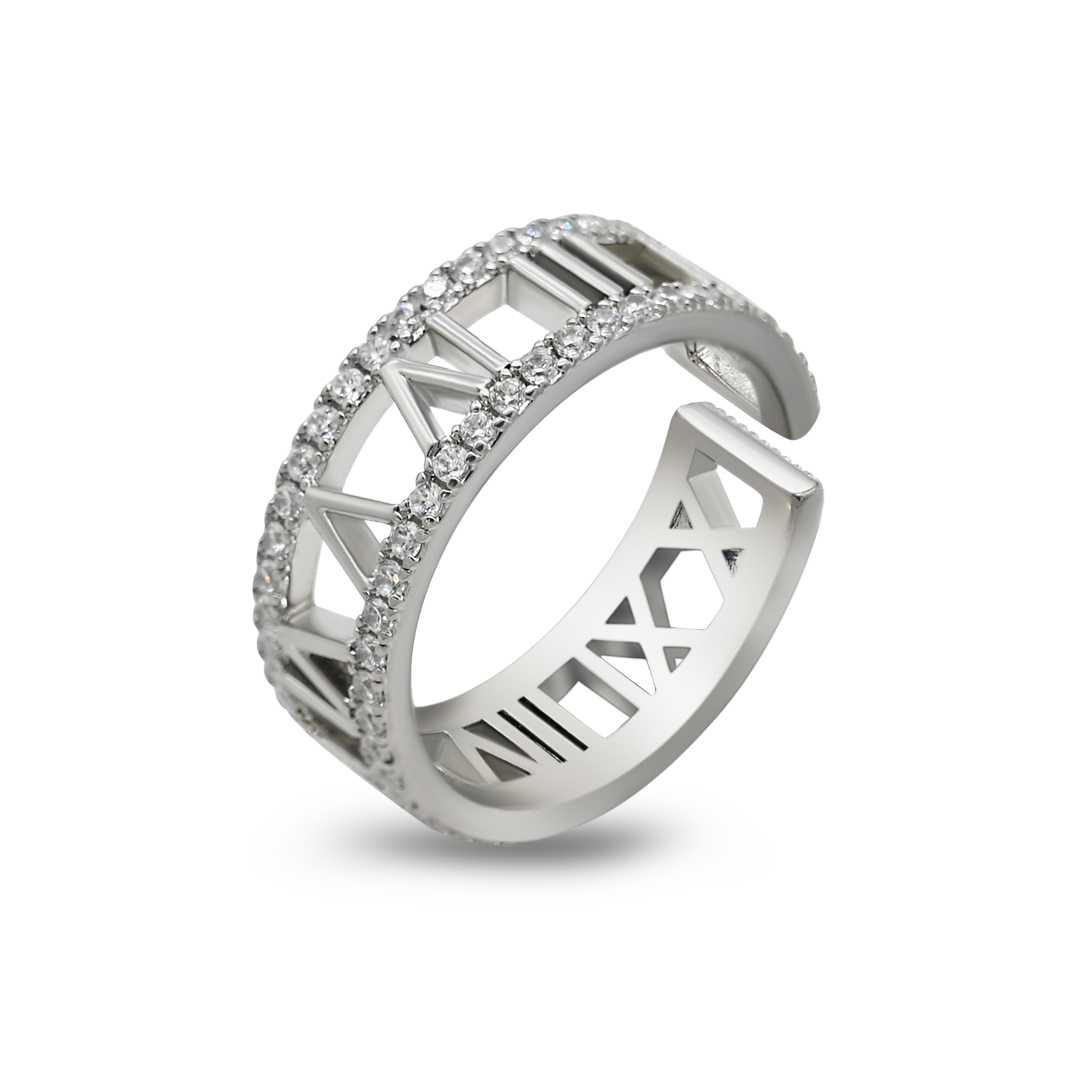Silver Roman Numeral Ring