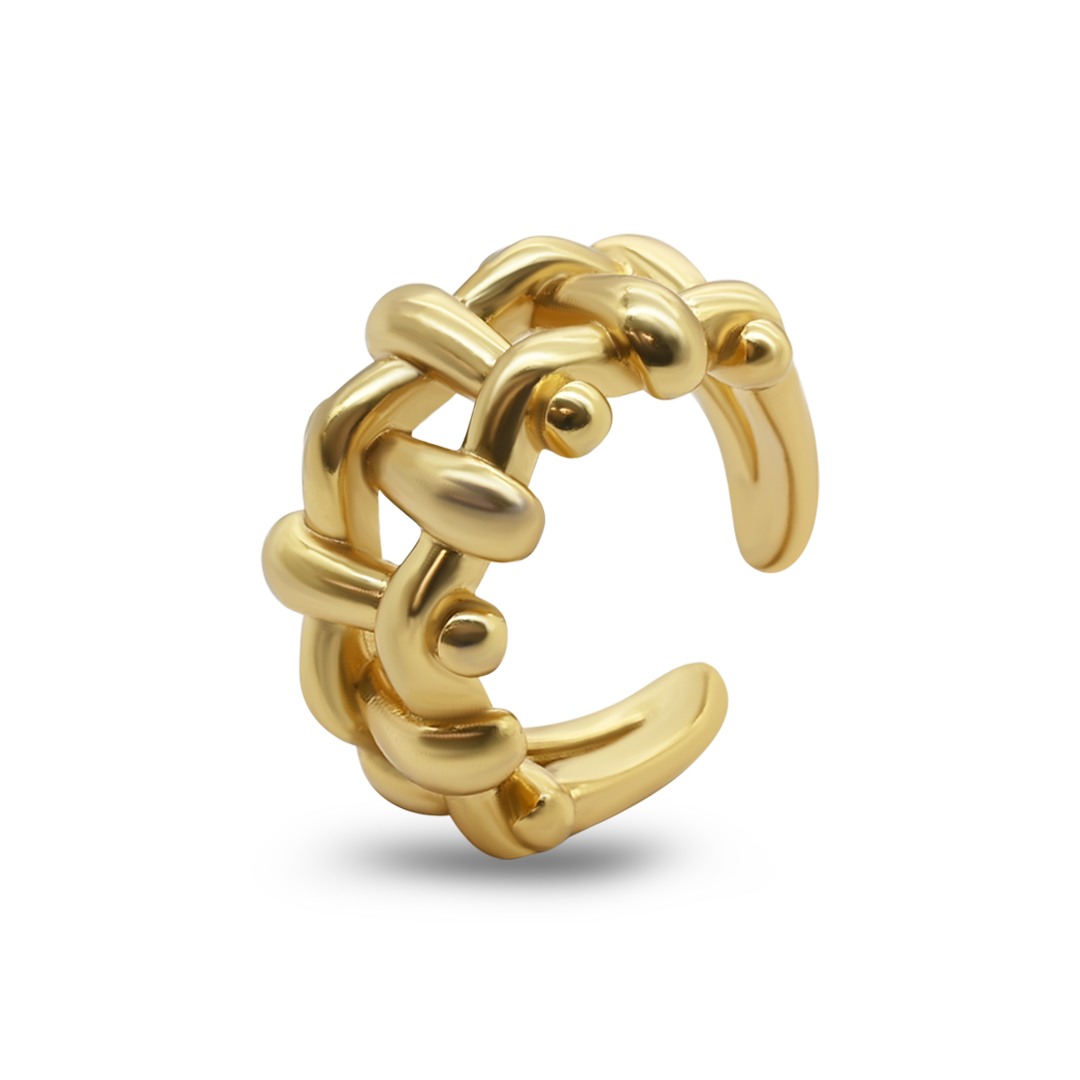 Gold Interlocking Knot Ring