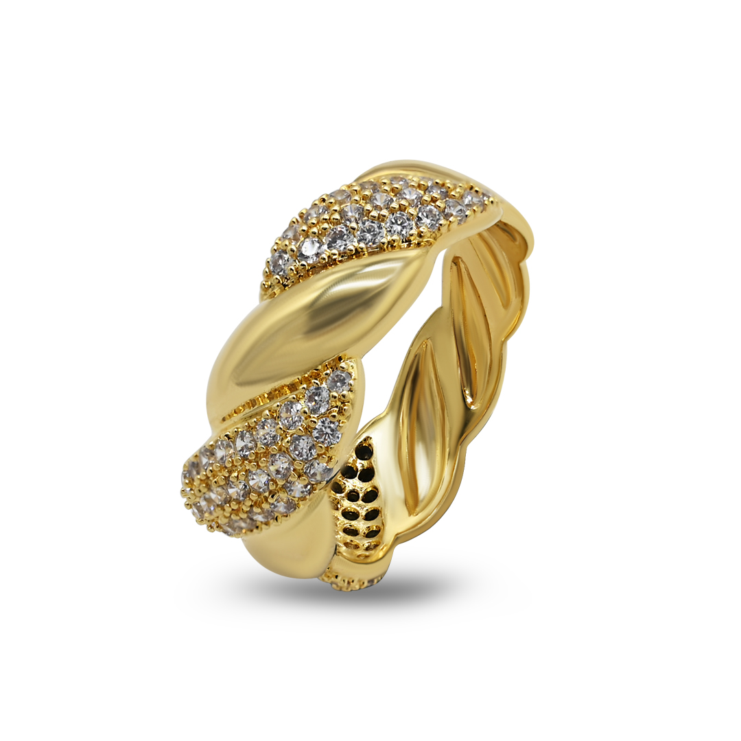 Gold Twisted Pave Band