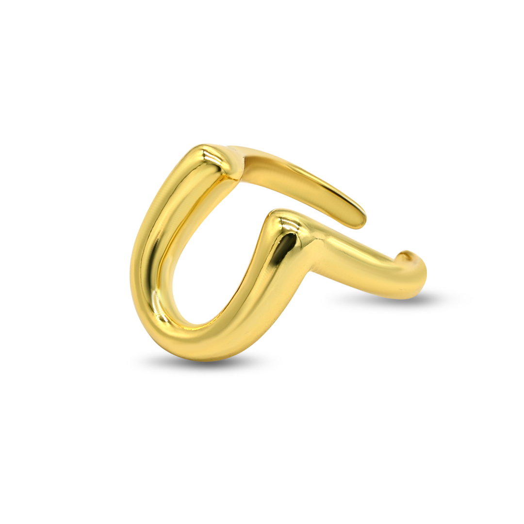 Gold Smooth Wave Cuff