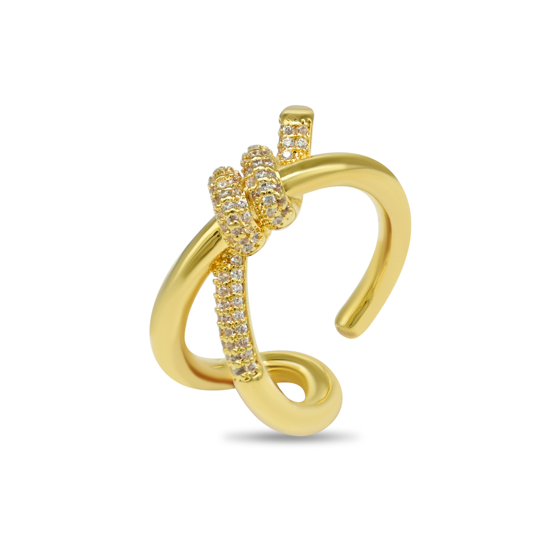 Gold Pave Knot Ring