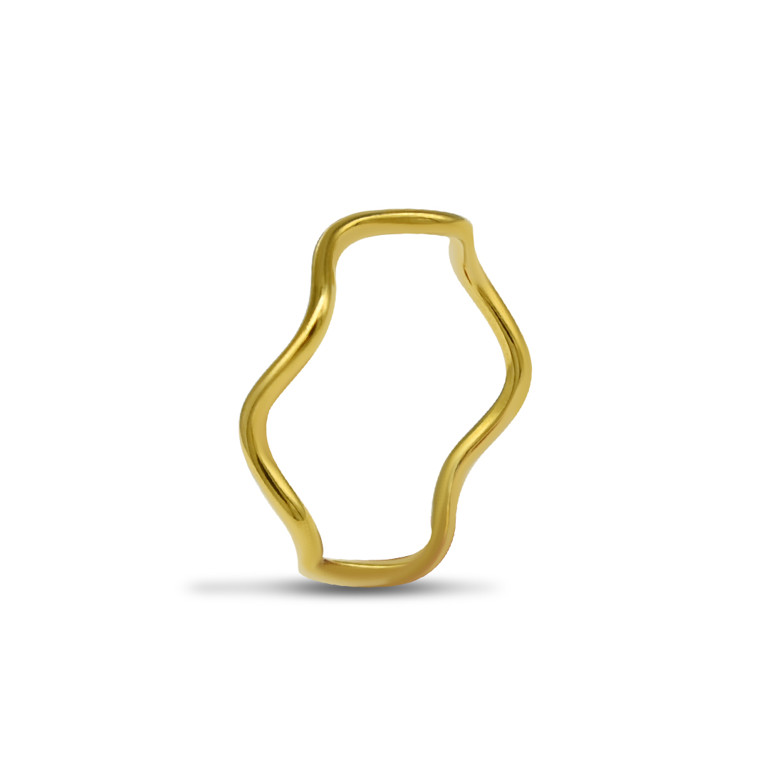 Gold Minimal Wavy Band