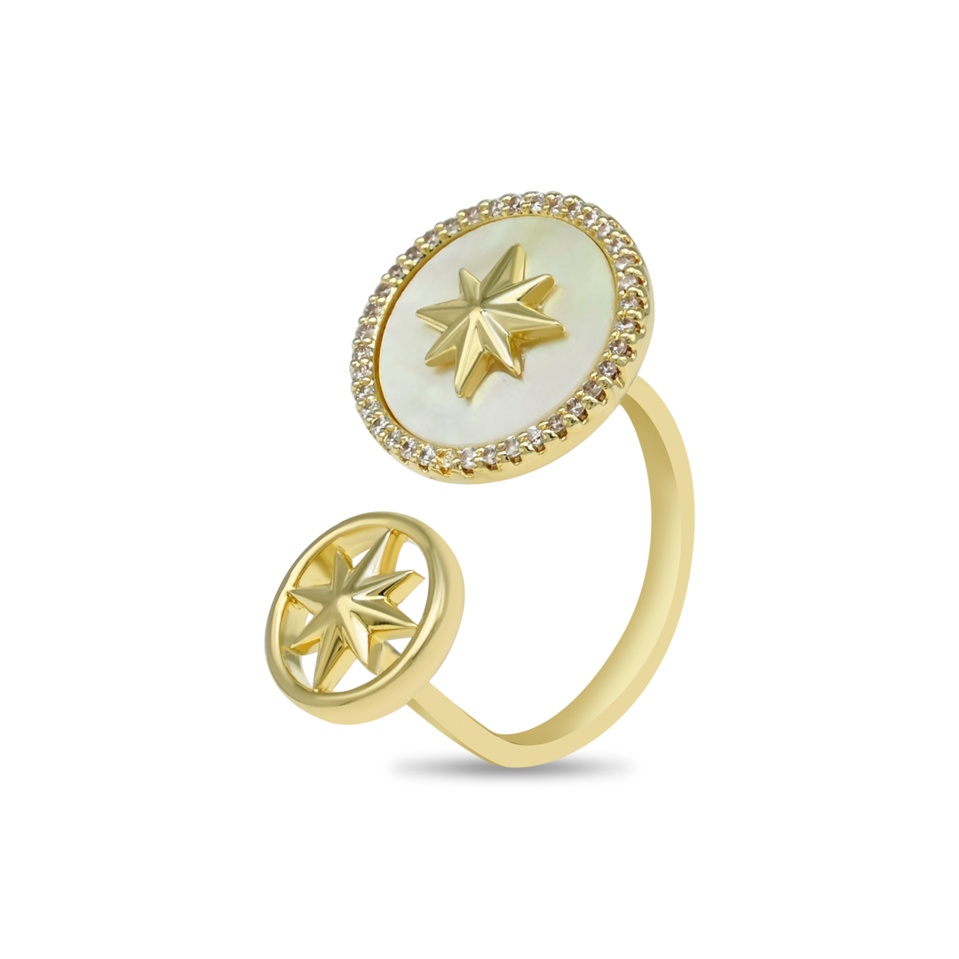 Gold Pearl Star Cuff