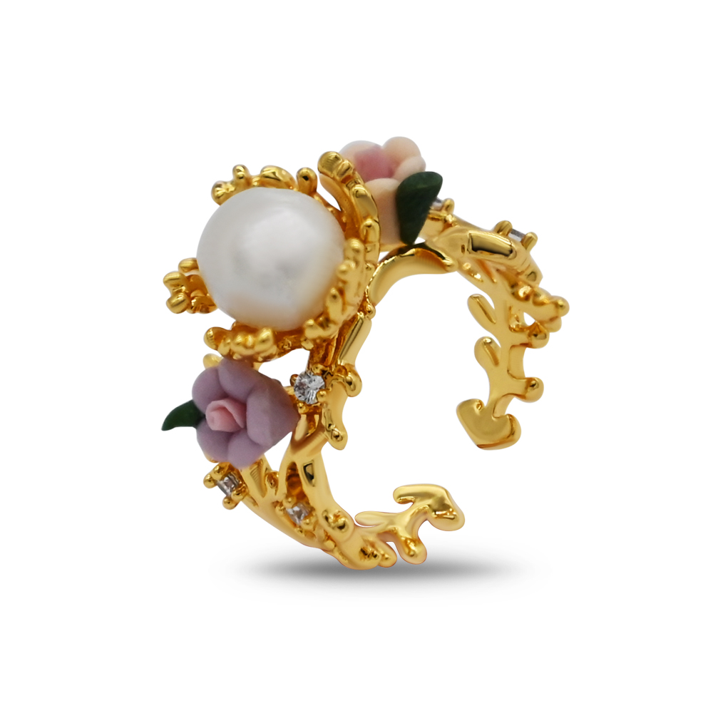 Gold Floral Pearl Vine