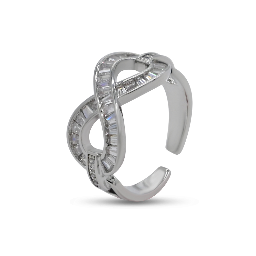 Silver Infinity Baguette Ring