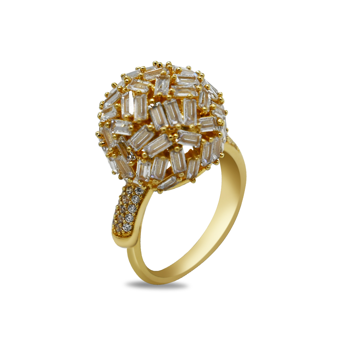 Gold Pearl Crystal Flower